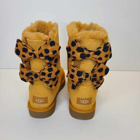 NIB UGG Bailey Bow Retro Spots Boots Sweet Potato Womens 7 - Picture 3 of 15
